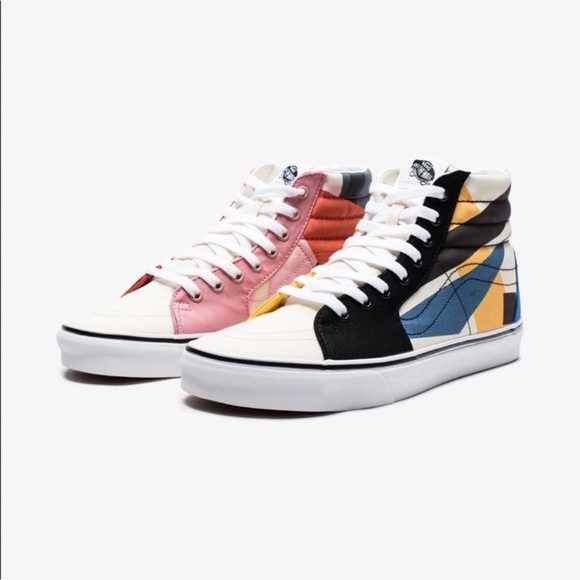 Vans X MoMA Sk8-Hi Lyubov Popova Sneakers Skate Shoes Patchwork High Tops - Picture 1 of 7